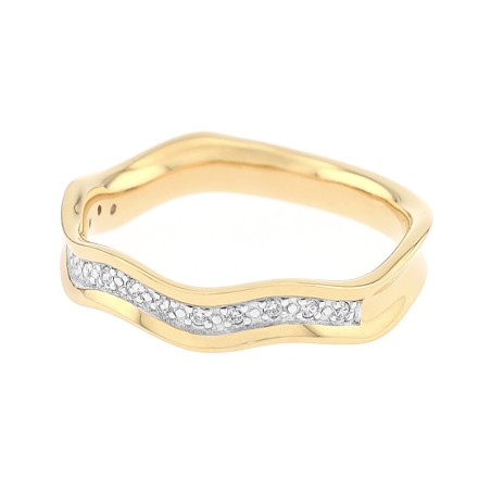 Bague Femme Alliance OR 750/1000 bicolore et diamants 