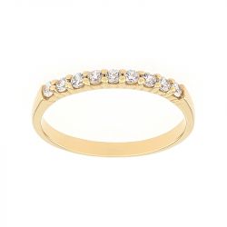 Bague femme alliance or 750/1000 jaune et diamants - alliances - edora - 0