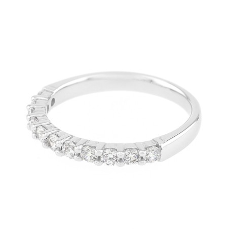 Bague Femme Alliance OR 750/1000 blanc et diamants 