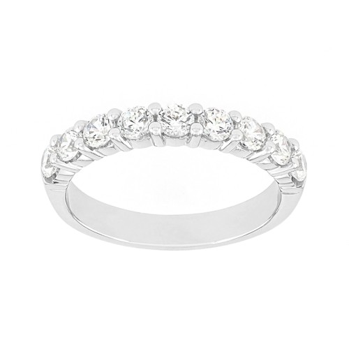 Bague Femme Alliance OR 750/1000 blanc et diamants 