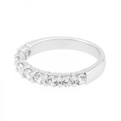 Bague femme alliance or 750/1000 blanc et diamants - alliances - edora - 1