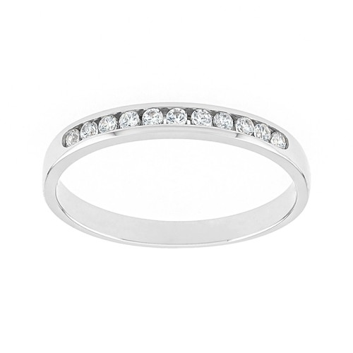 Bague Femme Alliance OR 750/1000 blanc et diamants 