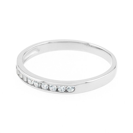 Bague Femme Alliance OR 750/1000 blanc et diamants 