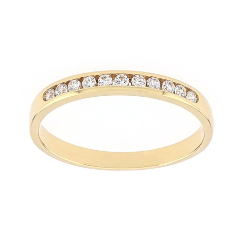 Bague Femme Alliance OR 750/1000 jaune et diamants 