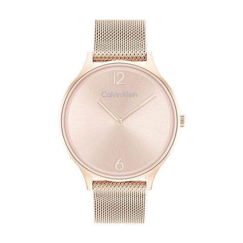 montre femme CALVIN KLEIN TIMELESS 2H acier doré rose