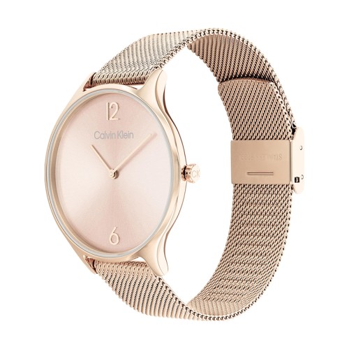 montre femme CALVIN KLEIN TIMELESS 2H acier doré rose