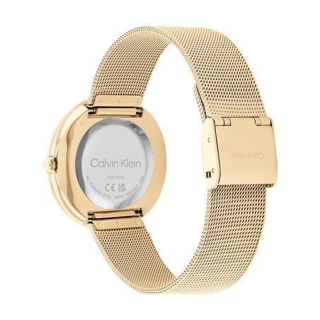 Montre femme calvin klein twisted bezel acier doré  25200012 – montres femme