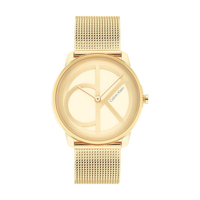 Montre femme calvin klein iconic mesh acier doré - montres-femme - edora