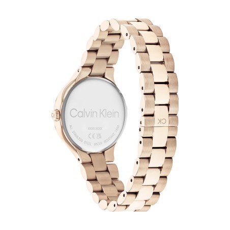 Montre femme calvin klein linked acier doré rose 25200131 – montres femme