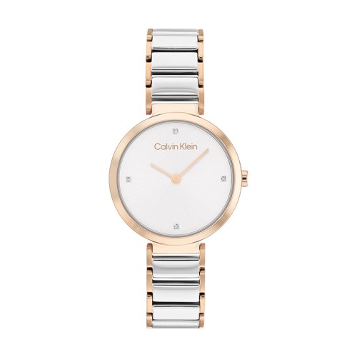 montre femme CALVIN KLEIN MINIMALISTIC T BAR acier bicolore