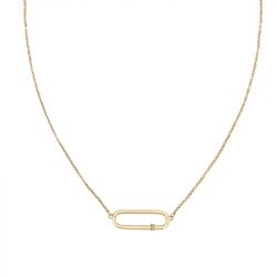 Collier femme calvin klein elongated oval acier doré et cristaux - colliers-femme - edora - 1