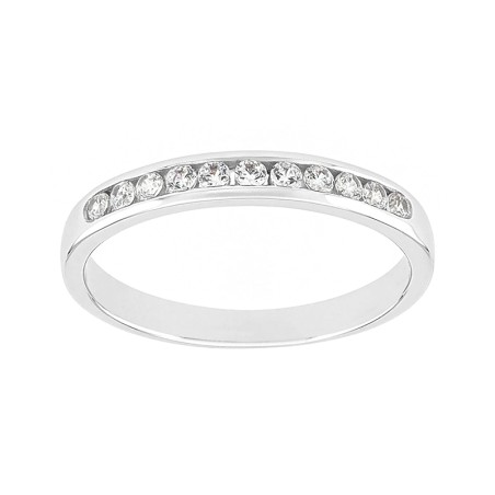 Bague femme alliance serti rail or 750/1000 blanc et diamants edo3l024gb2.750mil – bagues de mariage