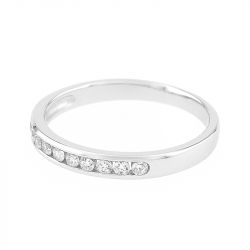 Bague femme alliance serti rail or 750/1000 blanc et diamants - alliances - edora - 1