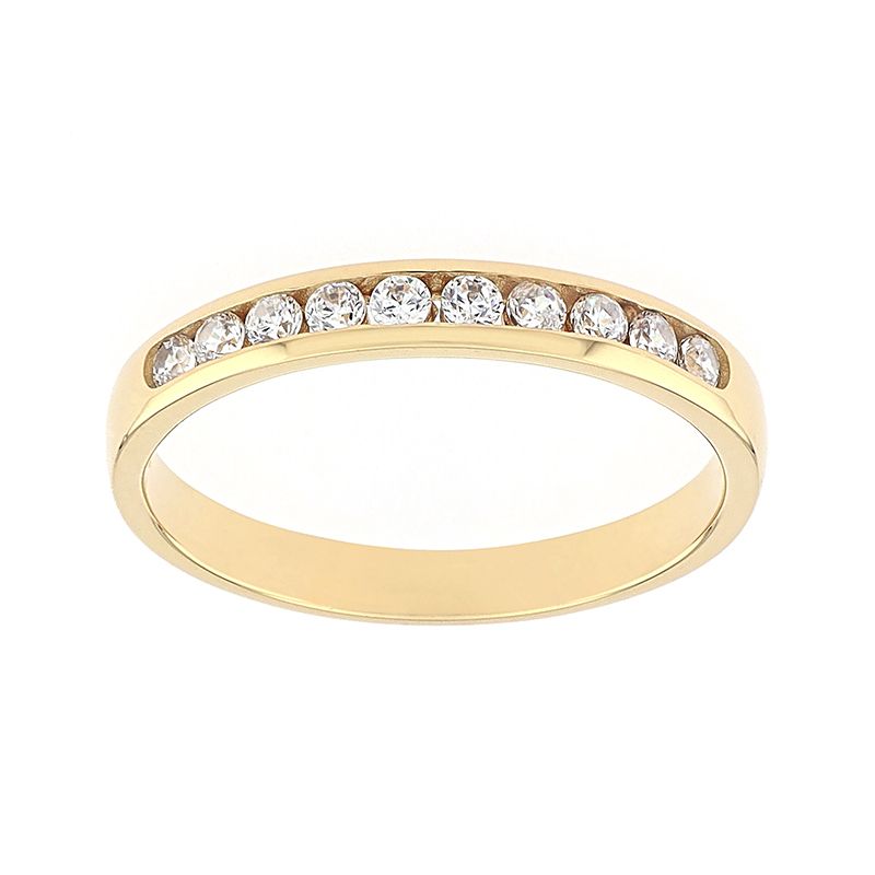 Bague femme alliance serti rail or 750/1000 jaune et diamants - alliances - edora