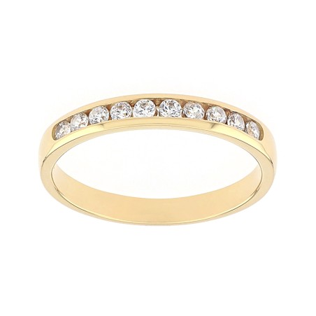 Bague femme alliance serti rail or 750/1000 jaune et diamants edo3l025jb2.750mil – bagues de mariage