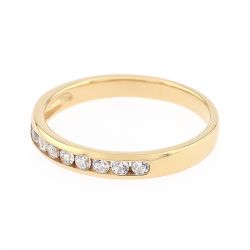 Bague femme alliance serti rail or 750/1000 jaune et diamants - alliances - edora - 1