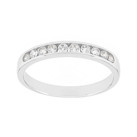 Bague femme alliance serti rail or 750/1000 blanc et diamants edo3l026gb2.750mil – bagues de mariage