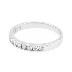 Bague femme alliance serti rail or 750/1000 blanc et diamants - alliances - edora - 1