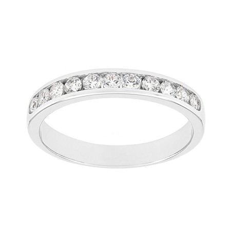 Bague femme alliance serti rail or 750/1000 blanc et diamants edo3l028gb2.750mil – bagues de mariage