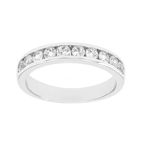 Bague femme alliance serti rail or 750/1000 blanc et diamants edo3l039gb2.750mil – bagues de mariage