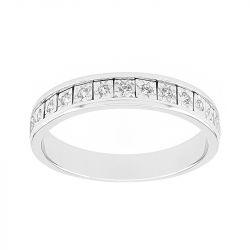Bague femme alliance or 750/1000 blanc et diamants - alliances - edora - 0
