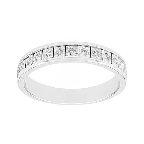 Bague Femme Alliance OR 750/1000 blanc et diamants 