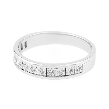 Bague Femme Alliance OR 750/1000 blanc et diamants 