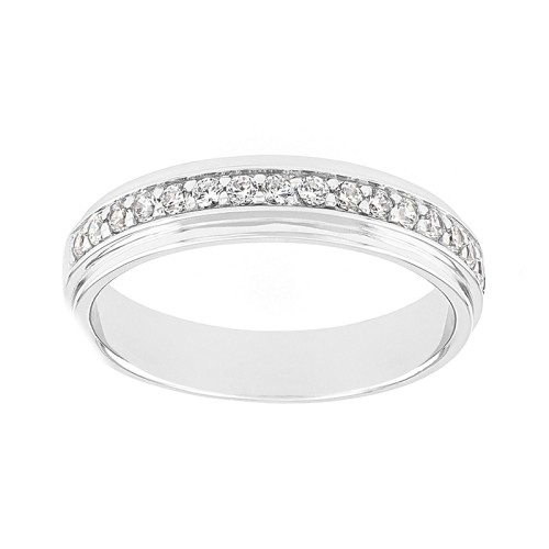 Bague Femme Alliance OR 750/1000 blanc et diamants 