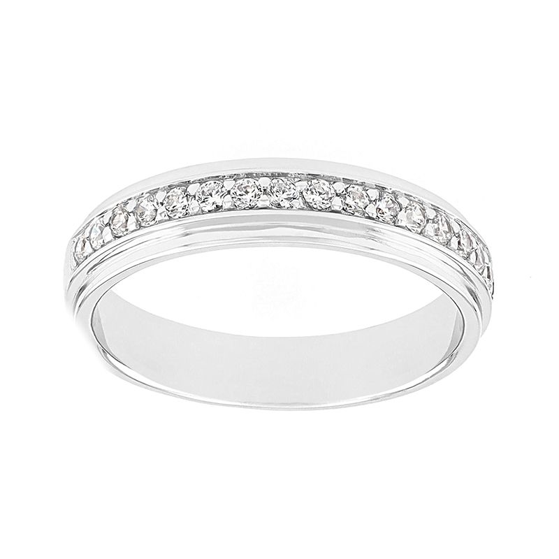Bague femme alliance or 750/1000 blanc et diamants - alliances - edora
