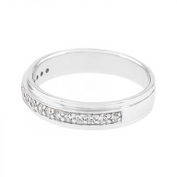 Bague femme alliance or 750/1000 blanc et diamants - alliances - edora - 1