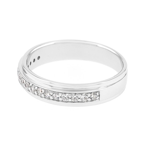 Bague Femme Alliance OR 750/1000 blanc et diamants 