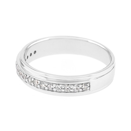 Bague Femme Alliance OR 750/1000 blanc et diamants 
