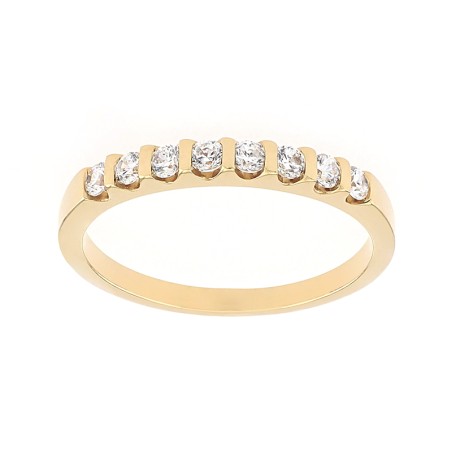 Bague femme alliance serti barrettes or 750/1000 jaune et diamants edo3l071jb2.750mil – bagues de mariage