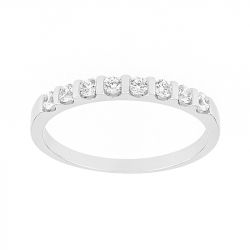 Bague femme alliance serti barrettes or 750/1000 blanc et diamants - alliances - edora - 0