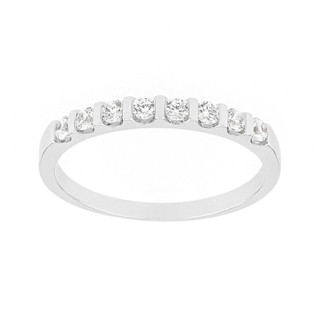 Bague femme alliance serti barrettes or 750/1000 blanc et diamants edo3l072gb2.750mil – bagues de mariage