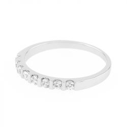 Bague femme alliance serti barrettes or 750/1000 blanc et diamants - alliances - edora - 1