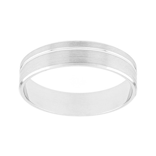 Bague Mixte Alliance ruban OR 750/1000 blanc 