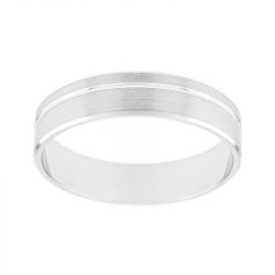 Bague mixte alliance ruban or 750/1000 blanc - alliances - edora - 0