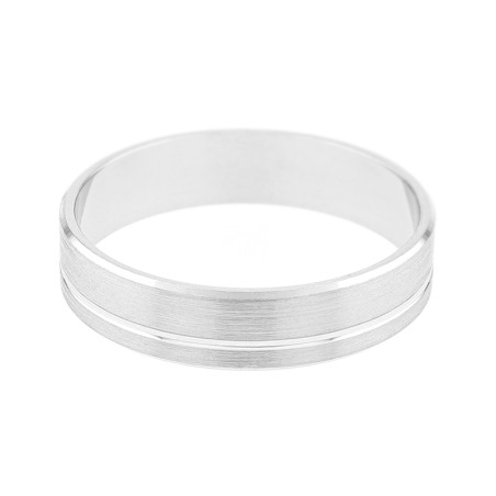Bague Mixte Alliance ruban OR 750/1000 blanc 