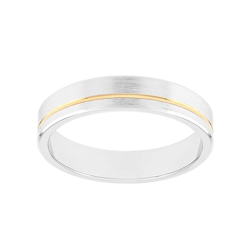 Bague Mixte Alliance ruban OR 750/1000 bicolore 