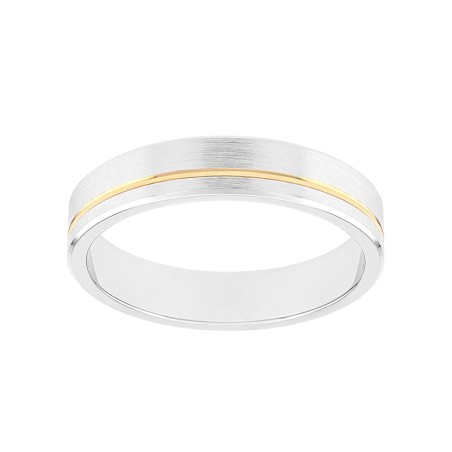 Bague mixte alliance ruban or 750/1000 bicolore edo3m010x40.750mil – bagues de mariage