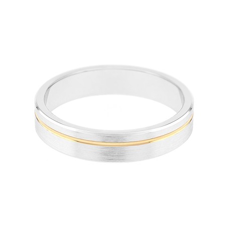 Bague Mixte Alliance ruban OR 750/1000 bicolore 
