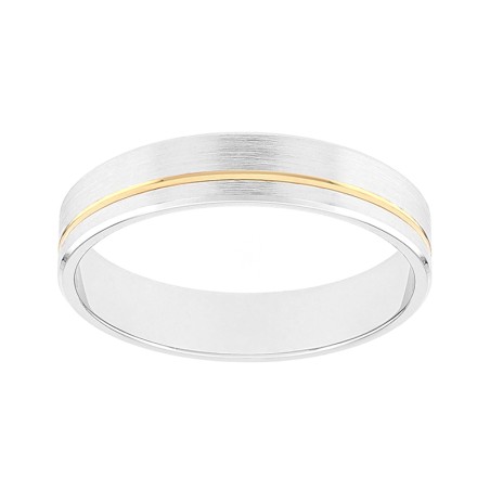 Bague mixte alliance ruban or 750/1000 bicolore edo3m010x45.750mil – bagues de mariage