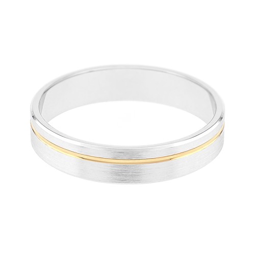 Bague Mixte Alliance ruban OR 750/1000 bicolore 