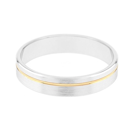 Bague Mixte Alliance ruban OR 750/1000 bicolore 