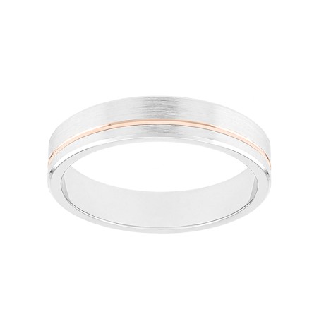 Bague mixte alliance ruban or 750/1000 blanc et doré rose edo3m010y45.750mil – bagues de mariage