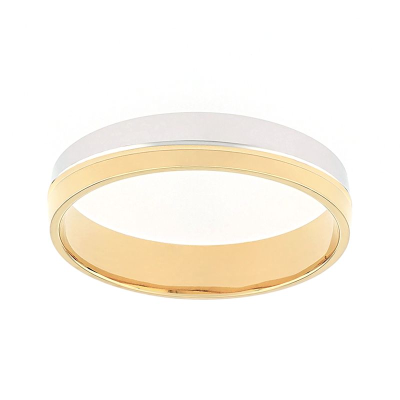 Bague mixte alliance ruban or 750/1000 bicolore - alliances - edora