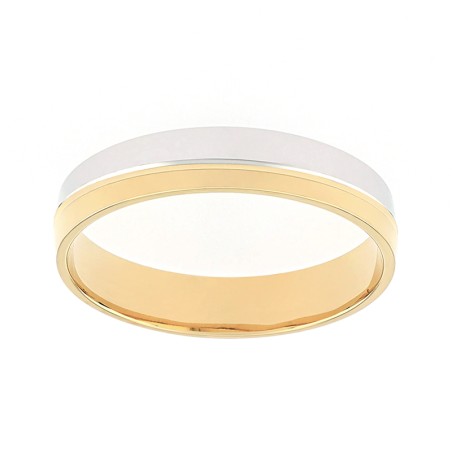 Bague mixte alliance ruban or 750/1000 bicolore edo3m018x45.750mil – bagues de mariage