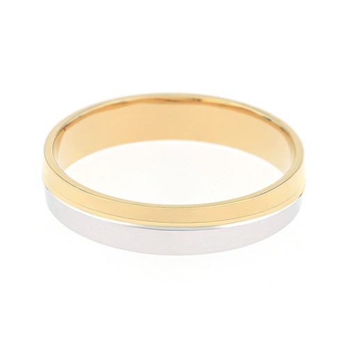 Bague Mixte Alliance ruban OR 750/1000 bicolore 