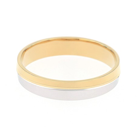 Bague Mixte Alliance ruban OR 750/1000 bicolore 